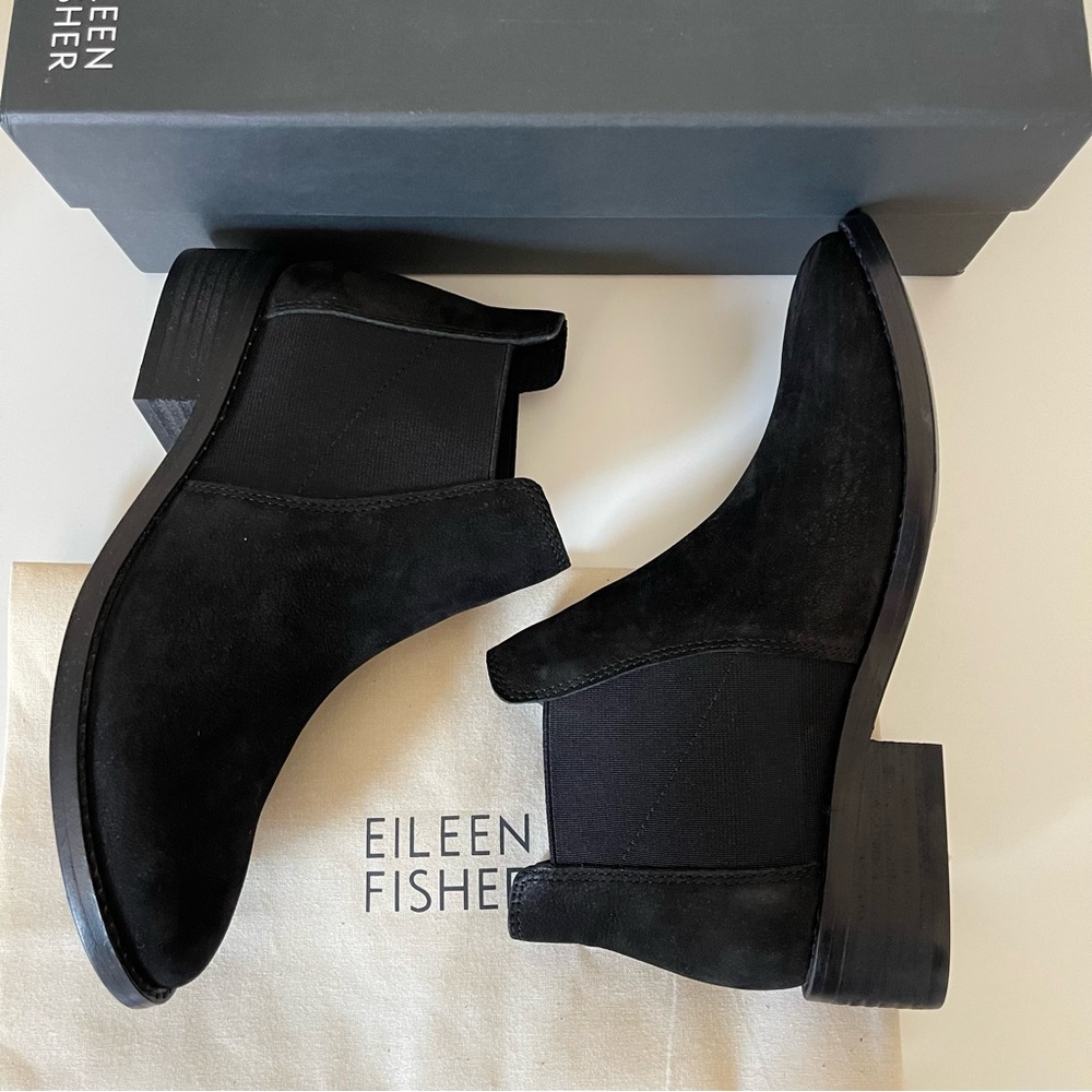 NEW Eileen Fisher Roy Tumbled Nubuck Leather Booties